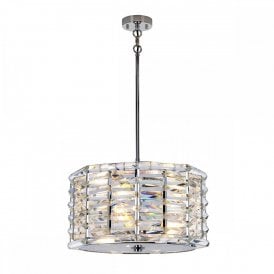 SHOAL 4 light chrome and crystal ceiling pendant