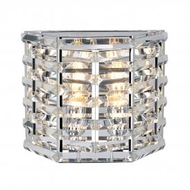 SHOAL chrome and crystal wall light