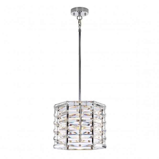 SHOAL small chrome and crystal ceiling pendant