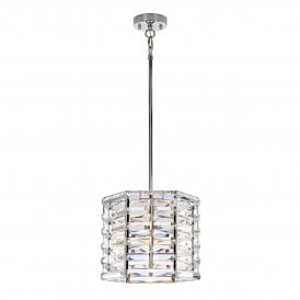 SHOAL small chrome and crystal ceiling pendant
