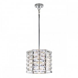 SHOAL small chrome and crystal ceiling pendant