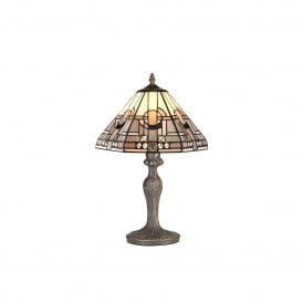 SIAN Tiffany Curved Table Lamp White, Grey, Black, Clear Crystal