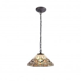 SIAN Tiffany Downlighter Ceiling Pendant Light 40cm White, Grey, Black, Crystal, Antique Brass