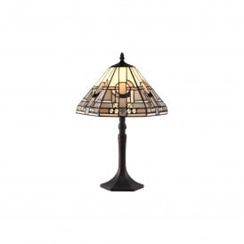 SIAN Tiffany Octagonal Table Lamp White, Grey, Black, Clear Crystal,