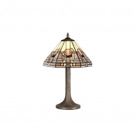 SIAN Tiffany Tree Like Table Lamp E27 White, Grey, Black, Clear Crystal, Antique Brass