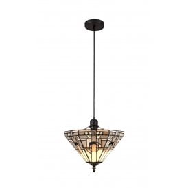 SIAN Tiffany Uplighter Ceiling Pendant E27 White, Grey, Black, Clear Crystal