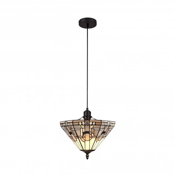 SIAN Tiffany Uplighter Ceiling Pendant E27 White, Grey, Black, Clear Crystal
