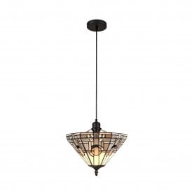 SIAN Tiffany Uplighter Ceiling Pendant E27 White, Grey, Black, Clear Crystal