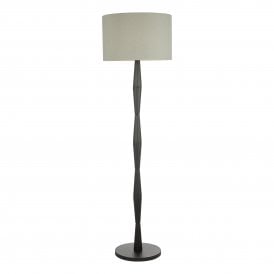 black wooden floor lamp 
