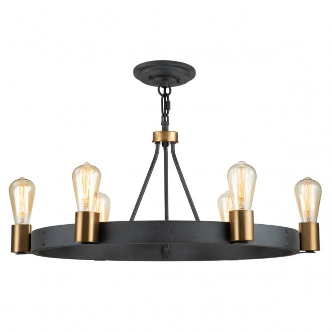 SILAS Matte Black Adjustable Pendant/ Semi-Flush