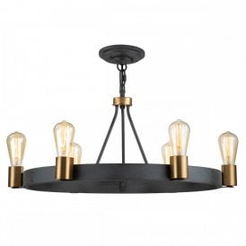 SILAS  Matte Black Adjustable Pendant/ Semi-Flush