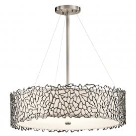 SILVER CORAL drum shade ceiling pendant light