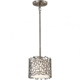 SILVER CORAL mini pewter ceiling pendant light for sloping ceilings