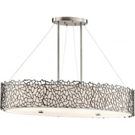 SILVER CORAL oval kitchen island pendant light