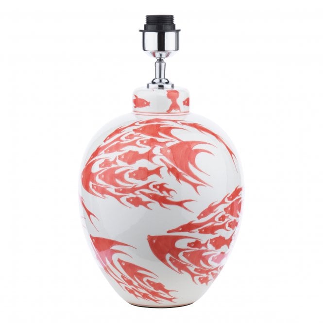 Simone Ceramic Table Lamp with Coral & White Fish Pattern (Base Only)
