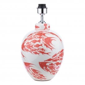 Simone Ceramic Table Lamp with Coral & White Fish Pattern (Base Only)