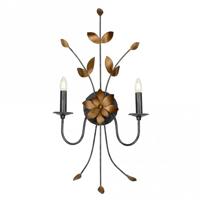 SIMONE French inspired distressed silver and gold wall sconce