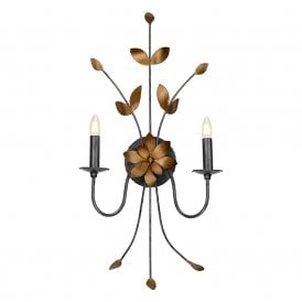 SIMONE French inspired distressed silver and gold wall sconce