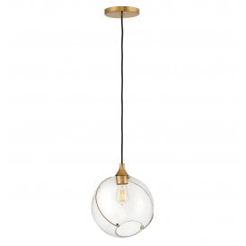 SKYE 1 Light Ceiling Pendant Light | Heritage Brass