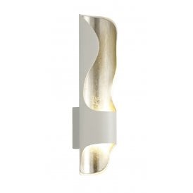 Skylar LED Wall Light in White with Silver Leaf