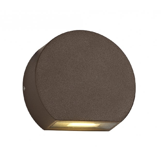 SOFIA IP54 outdoor wall washer light in dark brown die-cast aluminium