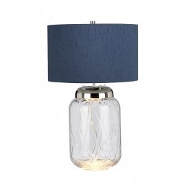 Dual Light Table Lamp in Glass with a Breton Shade