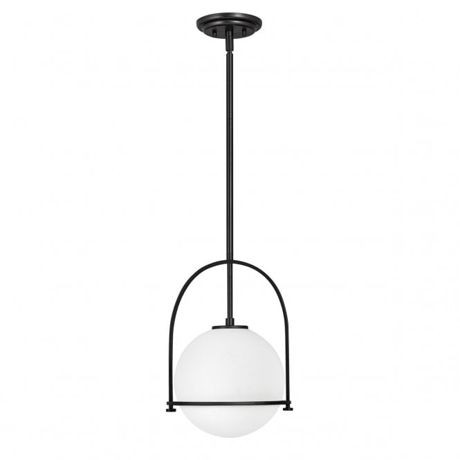 SOMERSET Black frame with opal glass pendant