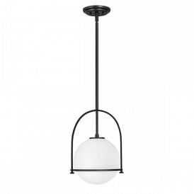 SOMERSET Black frame with opal glass pendant