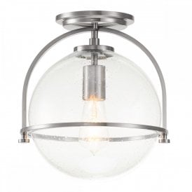 SOMERSET Brushed Nickel Semi Flush Ceiling Light