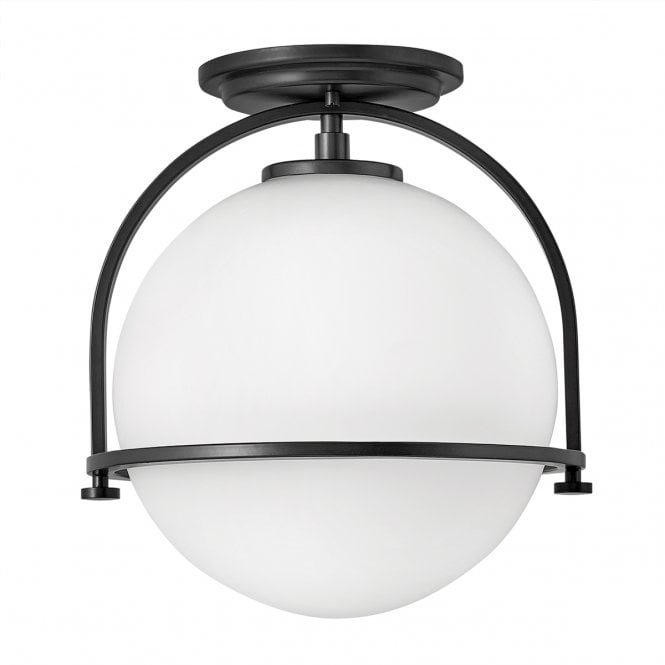 SOMERSET Flush in black frame with opal glass