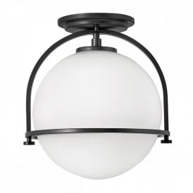 SOMERSET Flush in black frame with opal glass