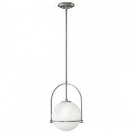 SOMERSET Opal Glass in Brushed Nickel Pendant