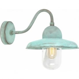 SOMERTON antique verdigris garden wall light