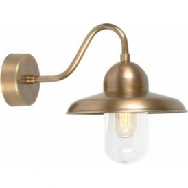 SOMERTON solid aged brass outdoor wall lamp, IP44