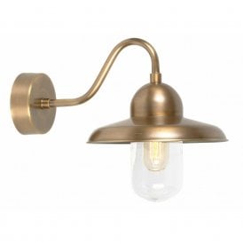 SOMERTON solid aged brass outdoor wall lamp, IP44