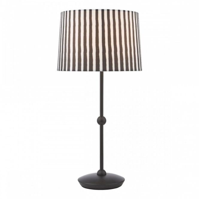 Sosa Table Lamp in Matt Black with Striped Shade