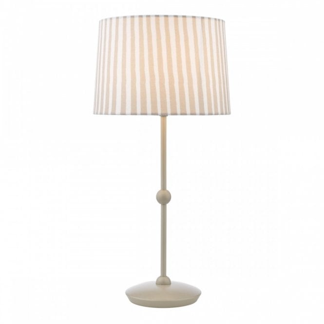 Sosa Table Lamp in Matt Taupe with Striped Shade
