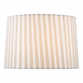 taupe and white striped cotton tapered drum shade