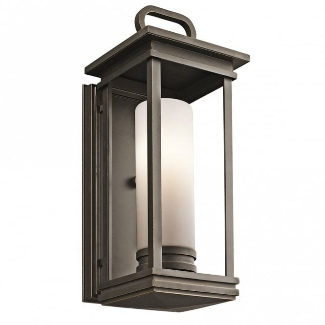 SOUTH HOPE traditional outdoor wall lantern in rubbed bronze - medium