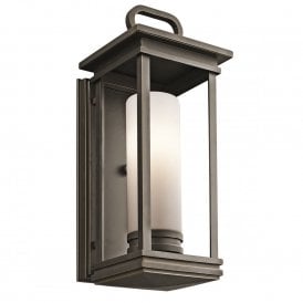 SOUTH HOPE traditional outdoor wall lantern in rubbed bronze - medium