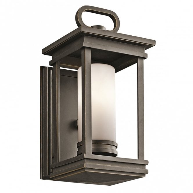 SOUTH HOPE traditional outdoor wall lantern in rubbed bronze - small