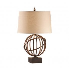 SPENCER bronze open globe shape table lamp with shade