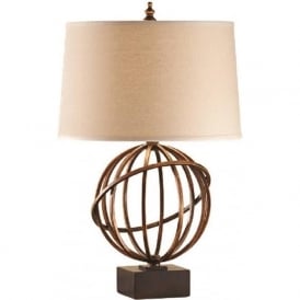 SPENCER bronze open globe shape table lamp with shade