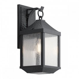 SPRINGFIELD traditional outdoor wall lantern in black hammered finish - medium