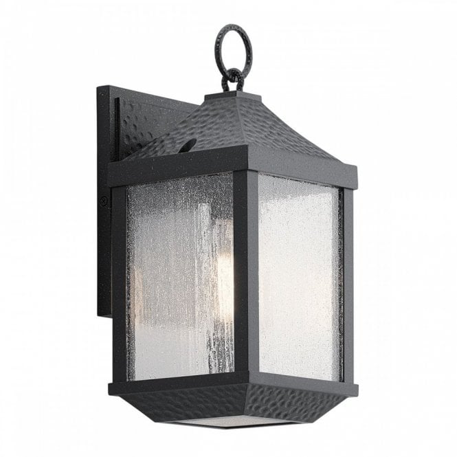 SPRINGFIELD traditional outdoor wall lantern in black hammered finish - small