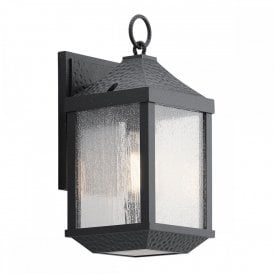 SPRINGFIELD traditional outdoor wall lantern in black hammered finish - small