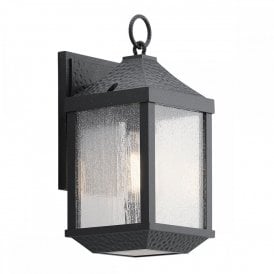 SPRINGFIELD traditional outdoor wall lantern in black hammered finish - small