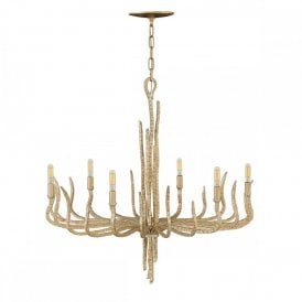 SPYRE 6 light artisan chandelier in hammered champagne gold finish