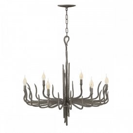 SPYRE 6 light artisan chandelier in hammered metallic matt bronze