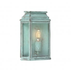 ST MARTINS Georgian outdoor wall lantern in antique verdigris finish